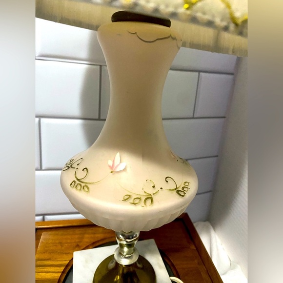 Vintage Pair of 1930s Italian made ceramic hand painted lamps both work